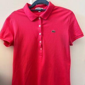Lacoste Polo hot pink 5 buttons